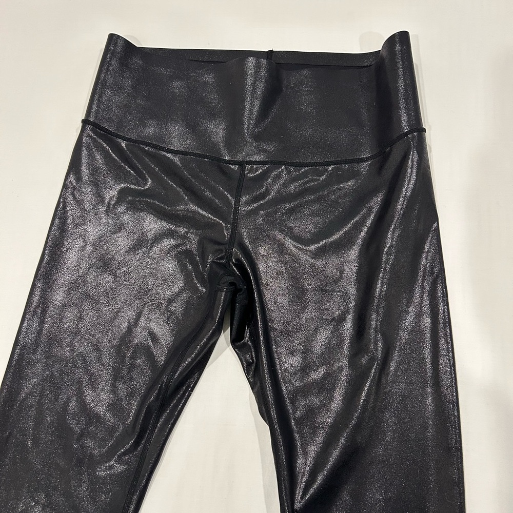 Knix High Rise Contour Waist Leggings In Black Faux Leather size XL - Picture 2 of 6